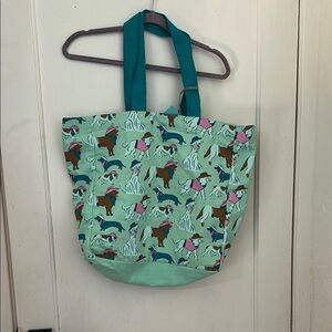 Teal and Multicolor Tote Bag